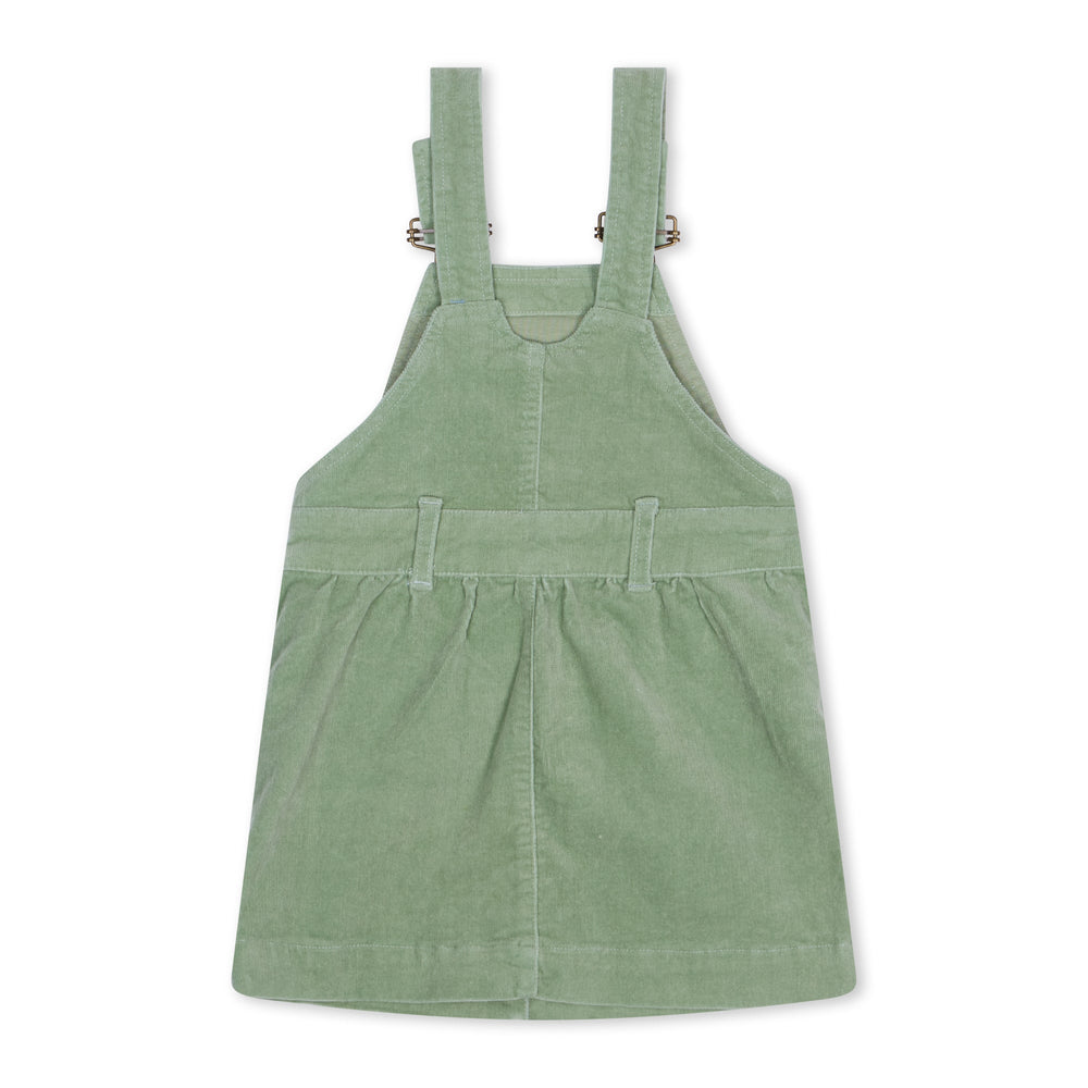 Dotty Dungarees | Corduroy Dress - Sage