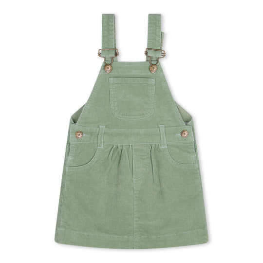 Dotty Dungarees | Corduroy Dress - Sage