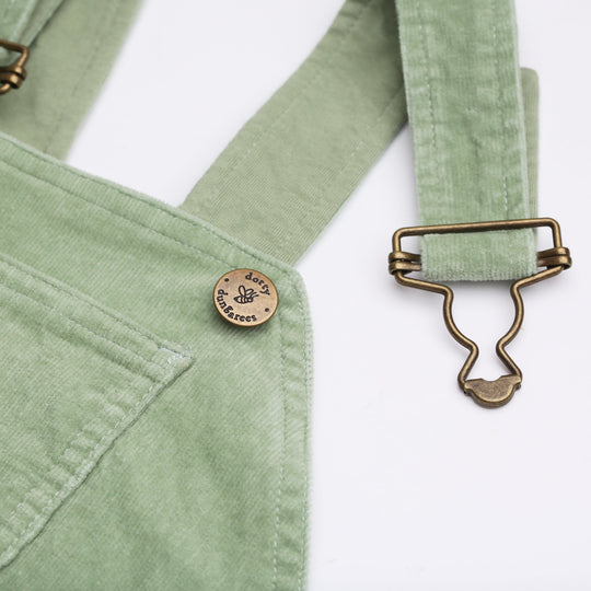 Dotty Dungarees | Corduroy Dungarees - Sage
