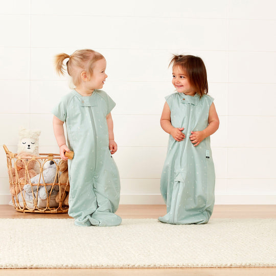 ergoPouch - Organic All Year Short Sleeved 2 in 1 Sleeping Suit Bag - Sage 1.0 TOG