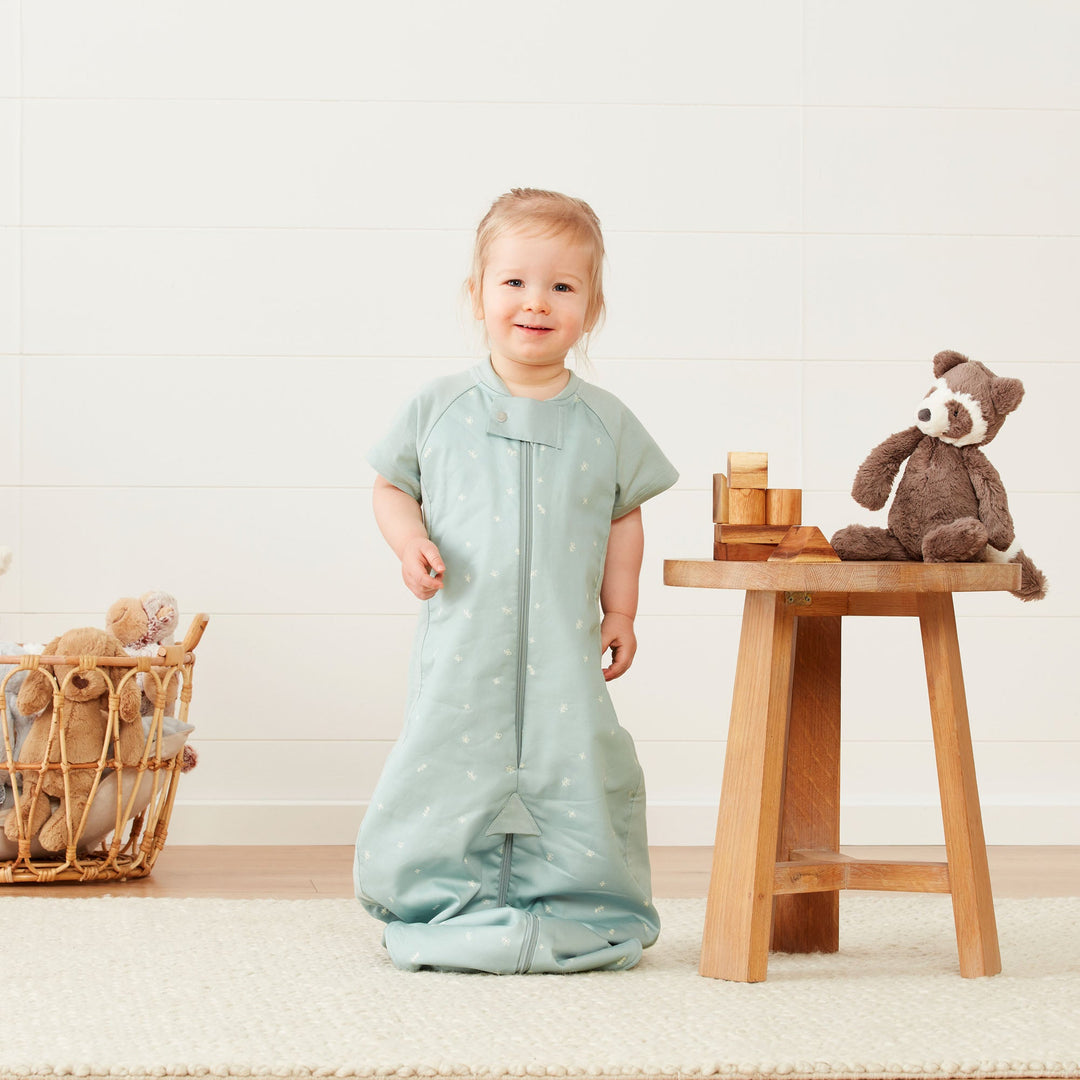 ergoPouch - Organic All Year Short Sleeved 2 in 1 Sleeping Suit Bag - Sage 1.0 TOG