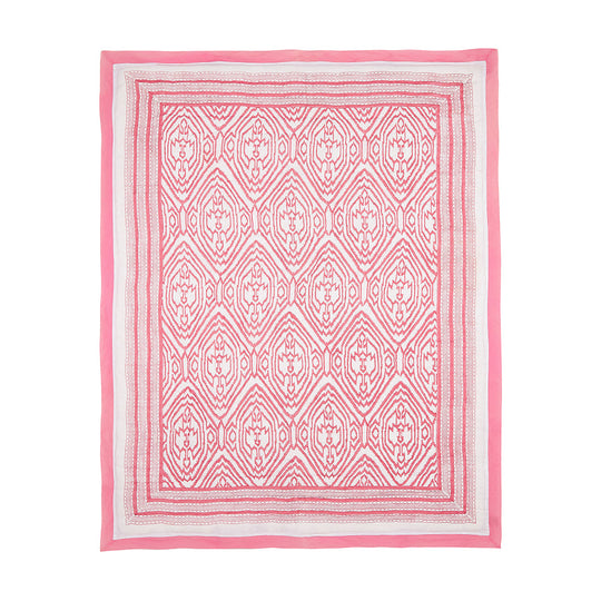 Block Printed Cotton Baby Quilt - Southside Pink Print