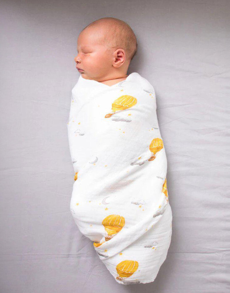 New Baby Gift Set - Mustard and Grey Print