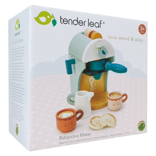 Tender Leaf Babycino Maker toy set packaging on a white background