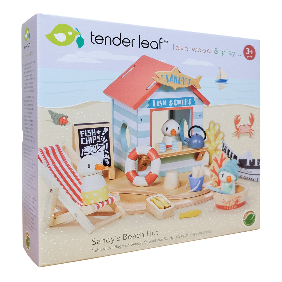 Tender Leaf Toys Sandy's Beach Hut packaging on a white background