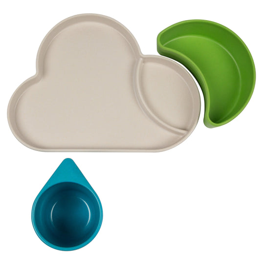 Eco Bamboo Cloud Dinner Set | Blue and Green