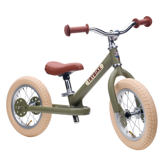 Trybike Steel Balance Trike | Matte - Vintage Green
