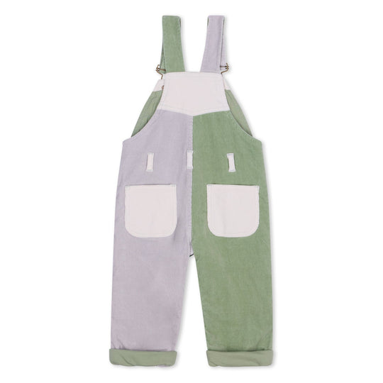 Dotty Dungarees | Corduroy Dungarees - Waterlilies Patchwork