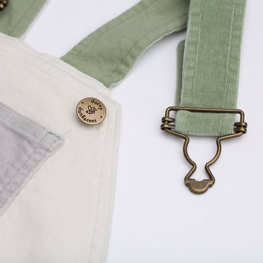 Dotty Dungarees | Corduroy Dungarees - Waterlilies Patchwork