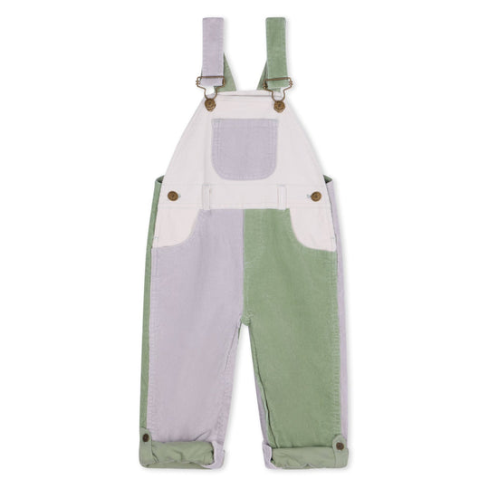 Dotty Dungarees | Corduroy Dungarees - Waterlilies Patchwork