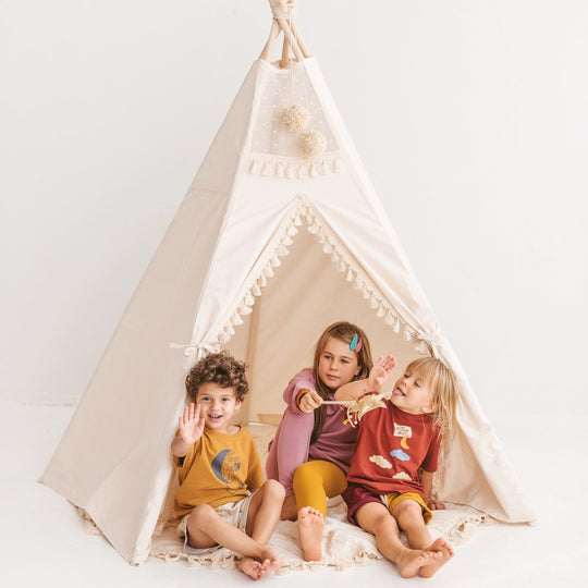 Extra Large Indoor Boho Teepee Tent With Tassels