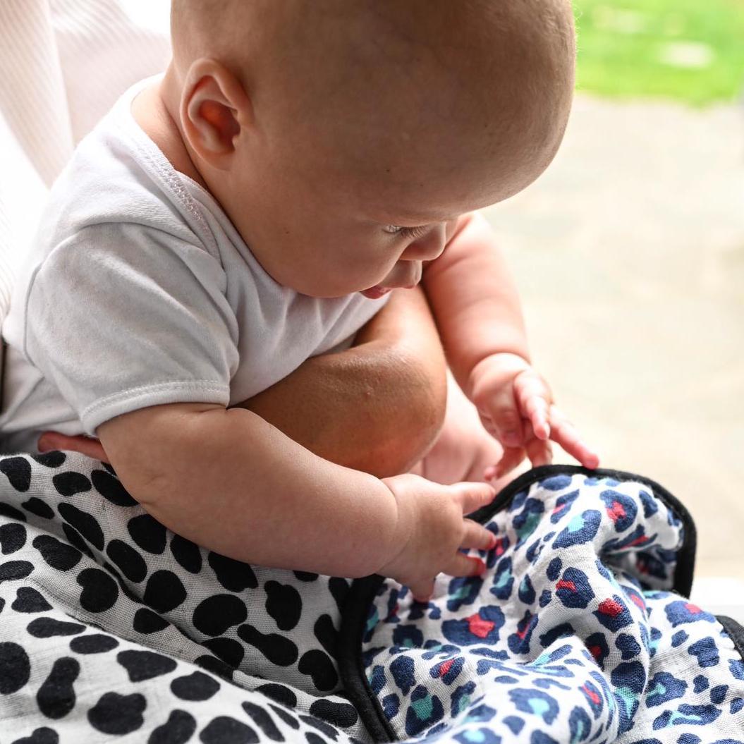 Animal Print Reversible Muslin Blanket