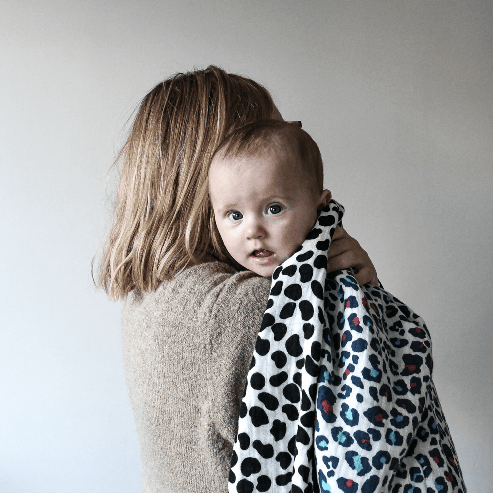 Animal Print Reversible Muslin Blanket