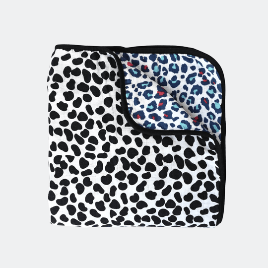 Animal Print Reversible Muslin Blanket