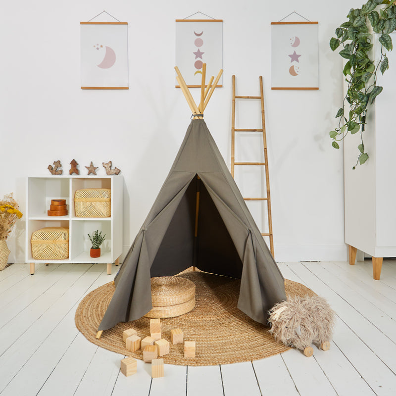 100% Cotton Canvas Ultra Anti-UV Play Teepee | Charlie - Army Green