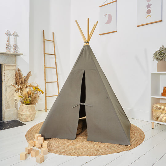 100% Cotton Canvas Ultra Anti-UV Play Teepee | Charlie - Army Green