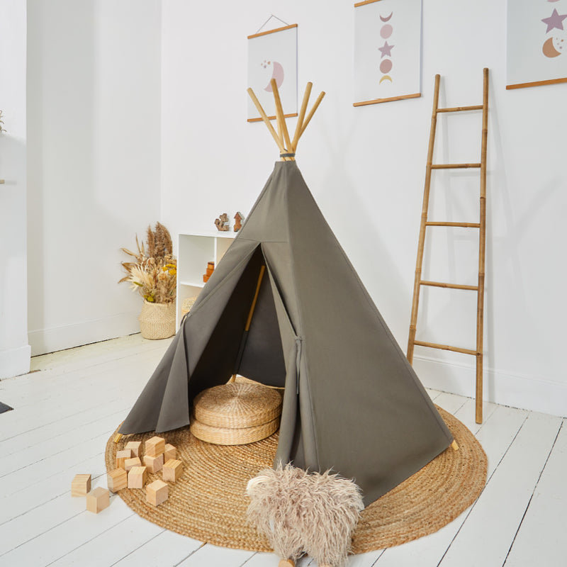 100% Cotton Canvas Ultra Anti-UV Play Teepee | Charlie - Army Green