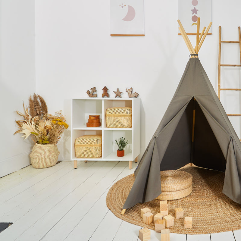 100% Cotton Canvas Ultra Anti-UV Play Teepee | Charlie - Army Green