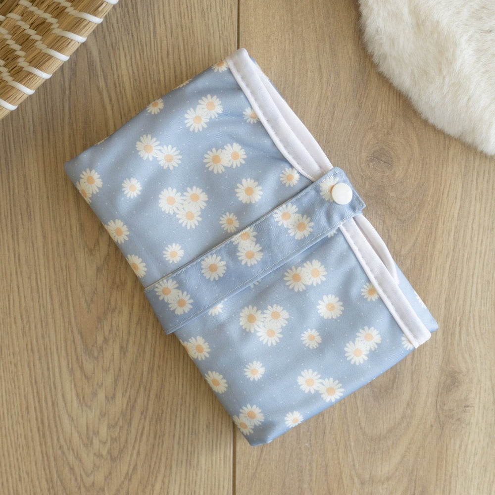 Baby Travel Changing Mat - Ditsy Daisy Sky Blue