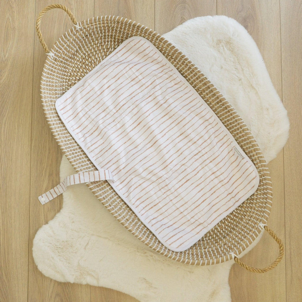 Baby Travel Changing Mat - Dune White with Tan