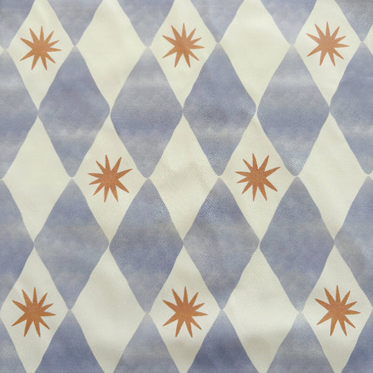 Long Sleeved Baby Bib - Blue Harlequin