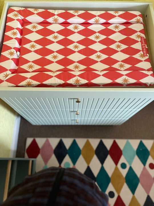 Changing Mat - Red Harlequin