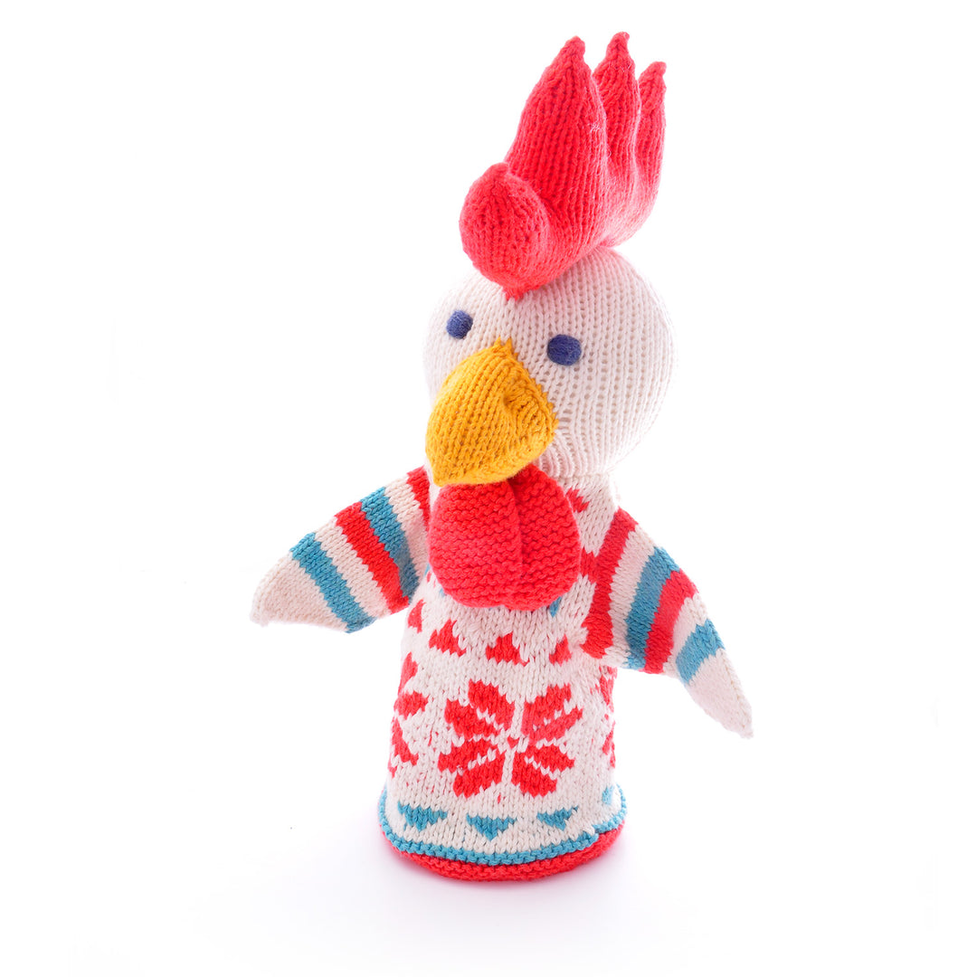 Organic Knitted Hand Puppet | Chicken