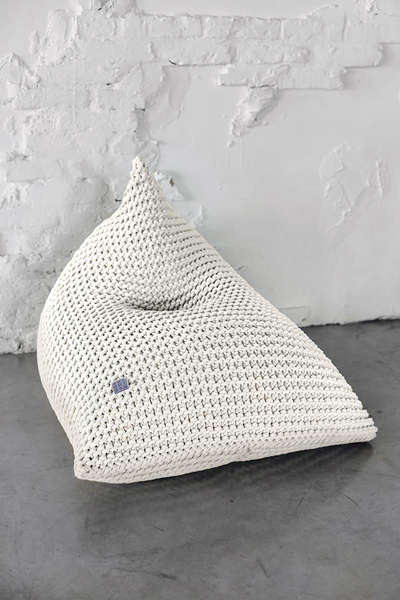 Kids Chunky Knitted Bean Bag | Ivory