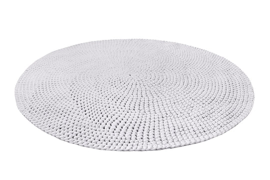 Crochet Moon Rug | Light Grey