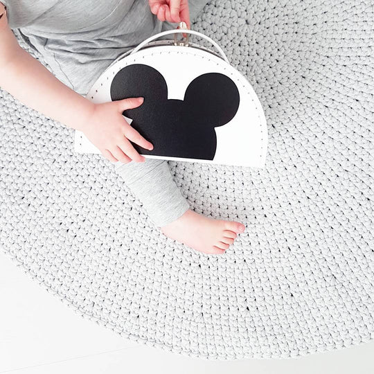 Crochet Moon Rug | Light Grey