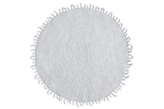 Crochet Sun Rug | Light Grey