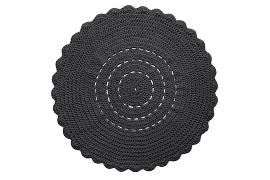 Crochet Doily Rug | Charcoal