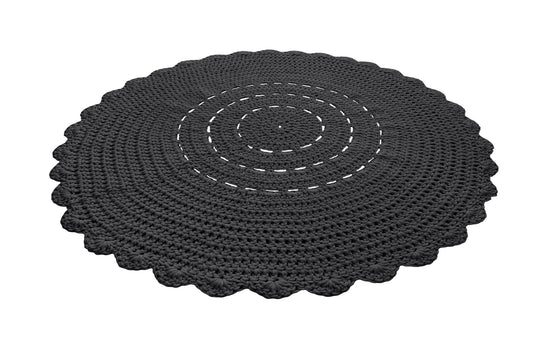 Crochet Doily Rug | Charcoal