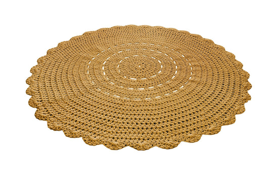 Crochet Doily Rug | Mustard