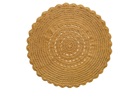 Crochet Doily Rug | Mustard