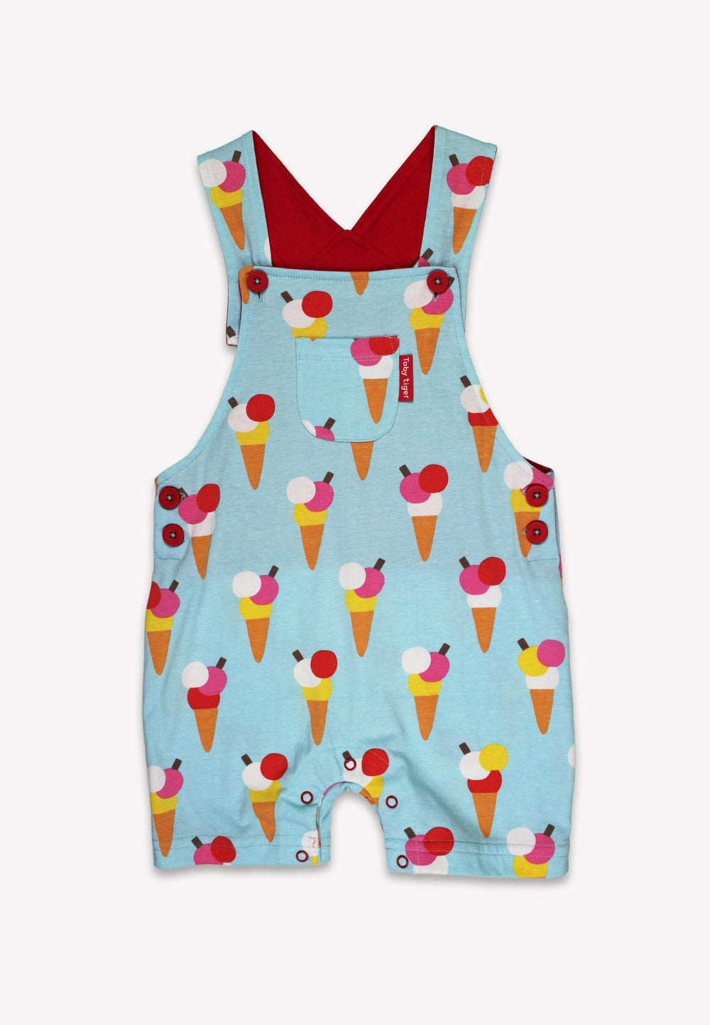 Organic Ice Cream Cones Print Dungaree Shorts