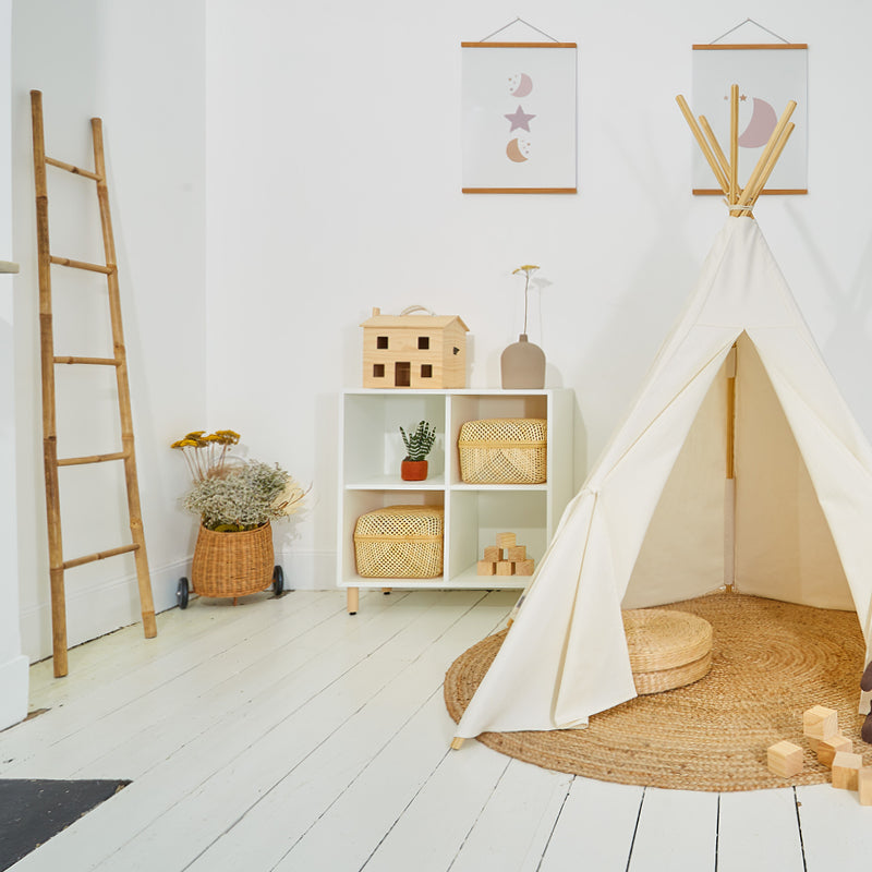 100% Cotton Canvas Ultra Anti-UV Play Teepee | Hettie - Ecru