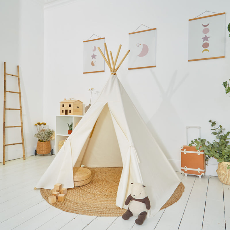 100% Cotton Canvas Ultra Anti-UV Play Teepee | Hettie - Ecru