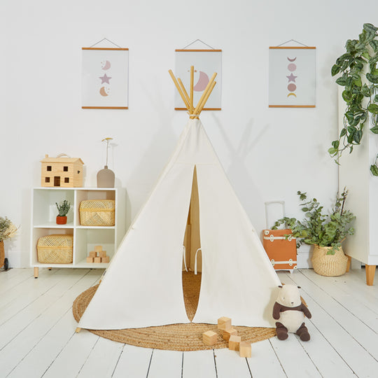 100% Cotton Canvas Ultra Anti-UV Play Teepee | Hettie - Ecru
