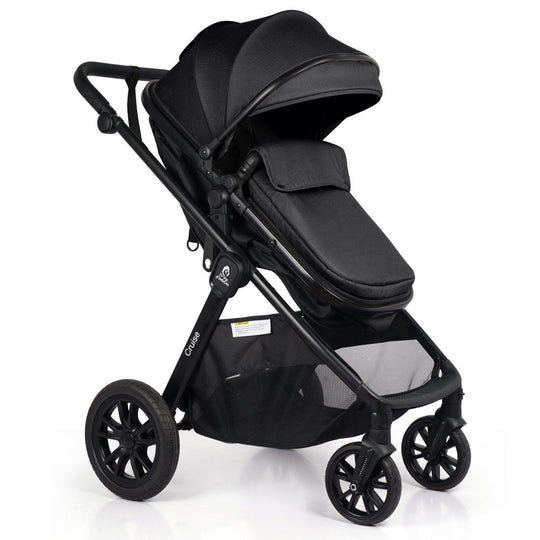 For Your Little One Cruise 3 In 1 Travel System With i-Size Car Seat - Eclipse Black (Free Cupholder / Seat Liner Included!)