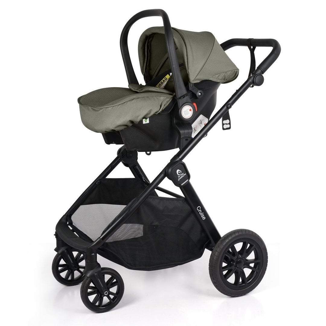 For Your Little One Cruise 3 In 1 Travel System With i-Size Car Seat - Pebble Sage (Free Cupholder And Seat Liner Included!)
