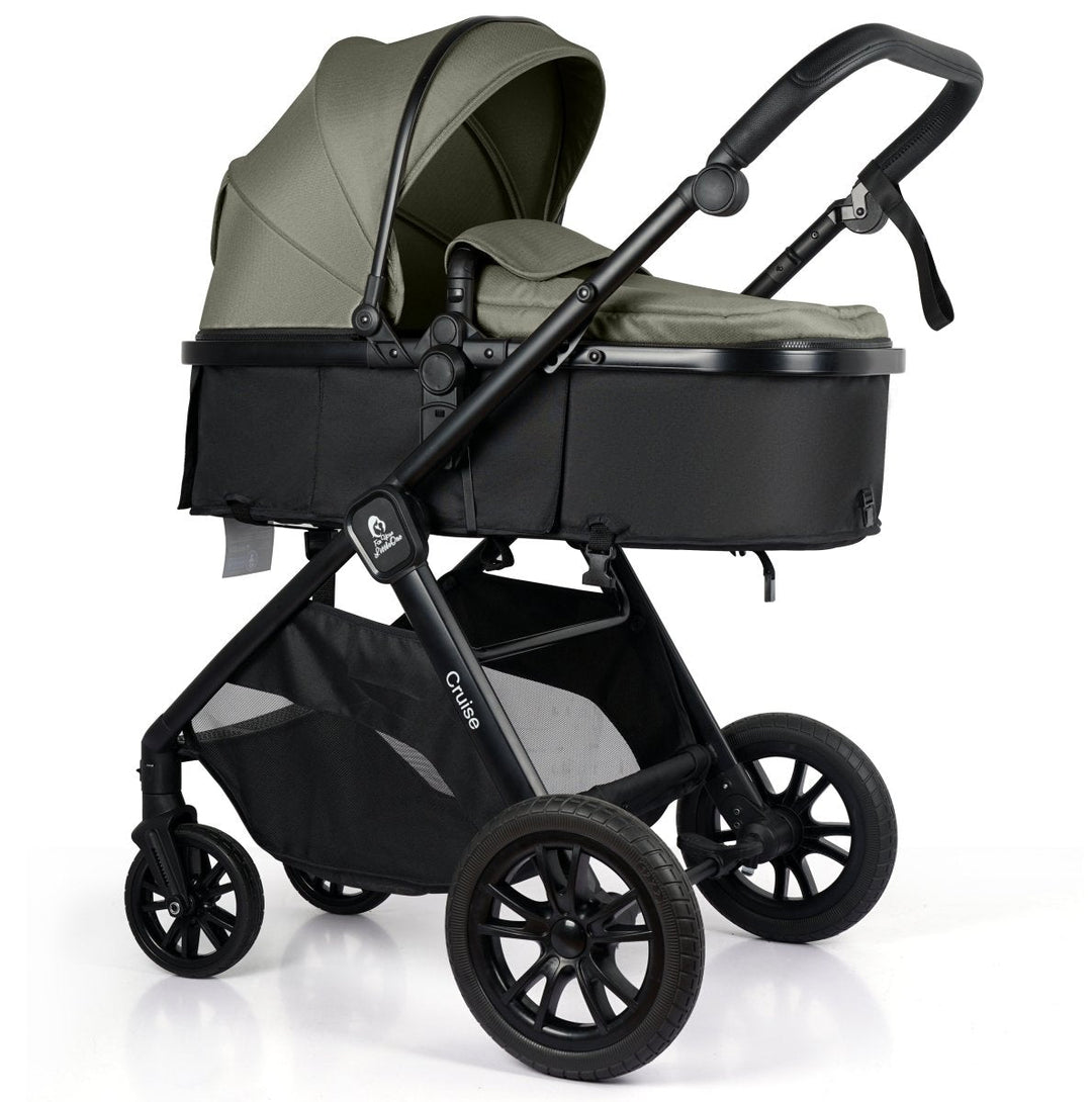 For Your Little One Cruise 3 In 1 Travel System With i-Size Car Seat - Pebble Sage (Free Cupholder And Seat Liner Included!)