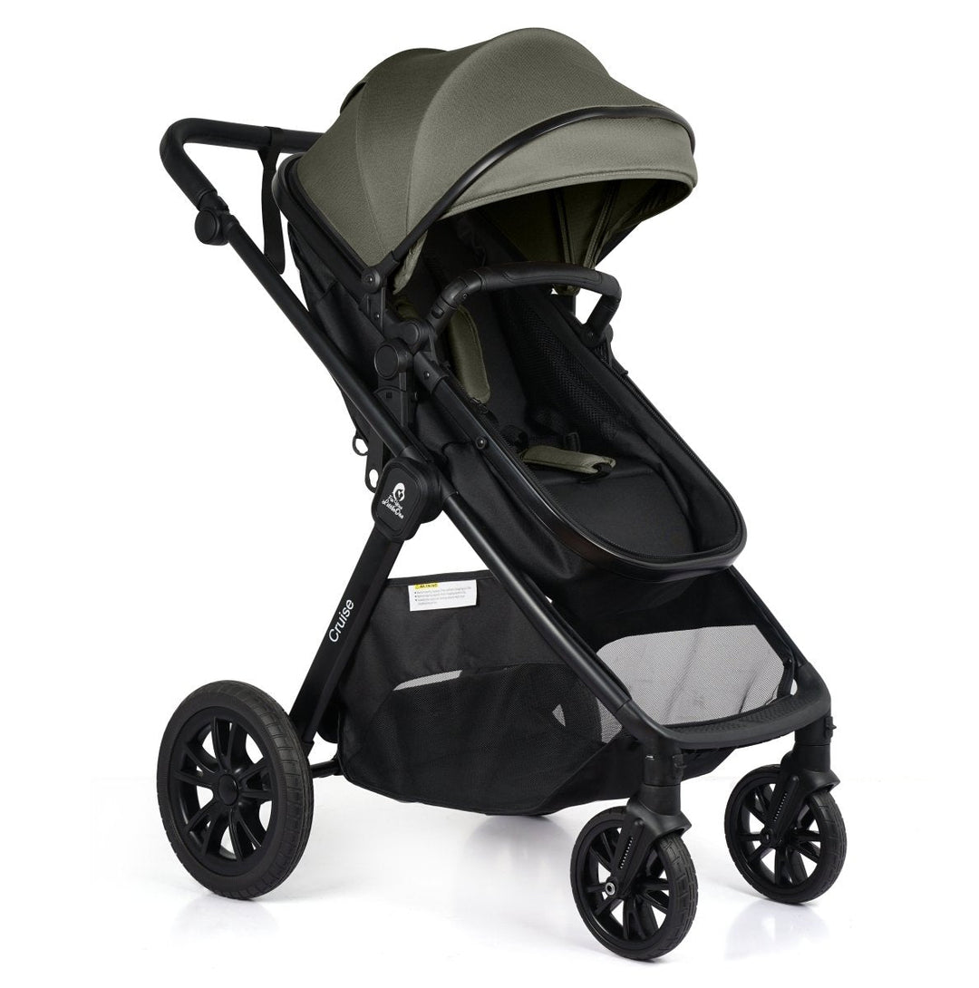 For Your Little One Cruise 3 In 1 Travel System With i-Size Car Seat - Pebble Sage (Free Cupholder And Seat Liner Included!)