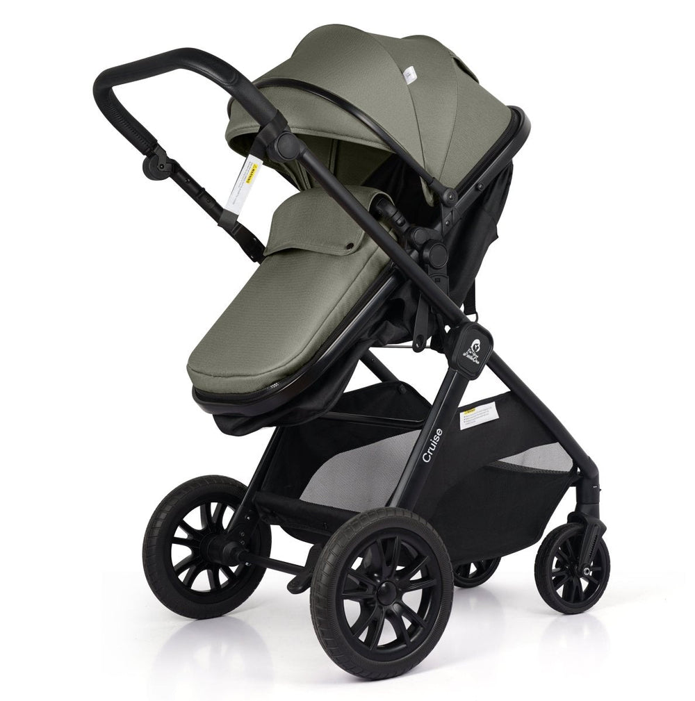 For Your Little One Cruise 3 In 1 Travel System With i-Size Car Seat - Pebble Sage (Free Cupholder And Seat Liner Included!)
