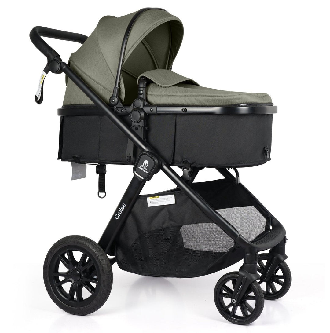 For Your Little One Cruise 3 In 1 Travel System With i-Size Car Seat - Pebble Sage (Free Cupholder And Seat Liner Included!)