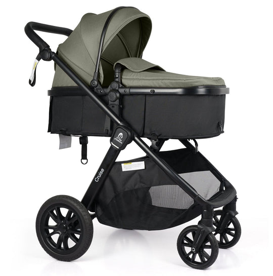 For Your Little One Cruise 3 In 1 Travel System With i-Size Car Seat - Pebble Sage (Free Cupholder And Seat Liner Included!)