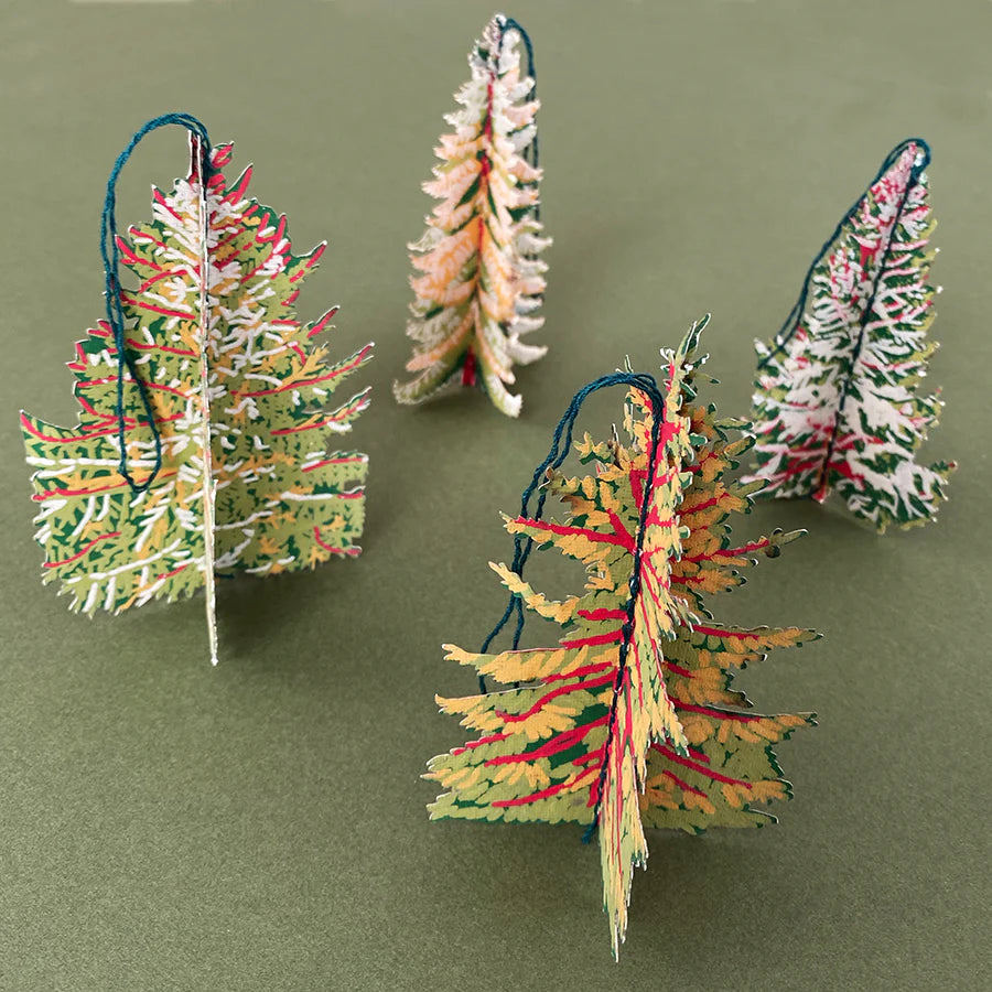 Forest Paper Christmas Tree Ornaments Decorations