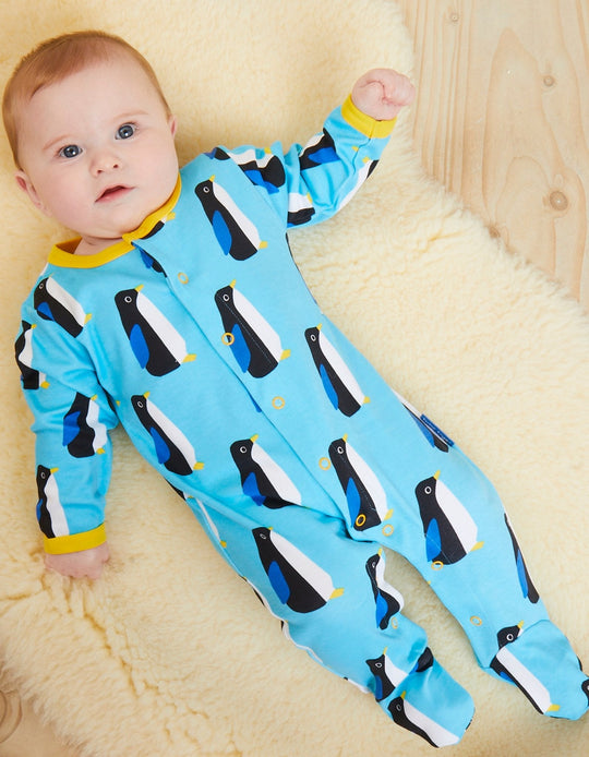 Organic Penguin Print Baby Gift Set