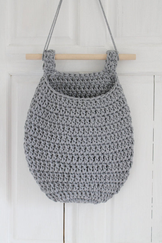 Crochet Hanging Basket | Dark Grey