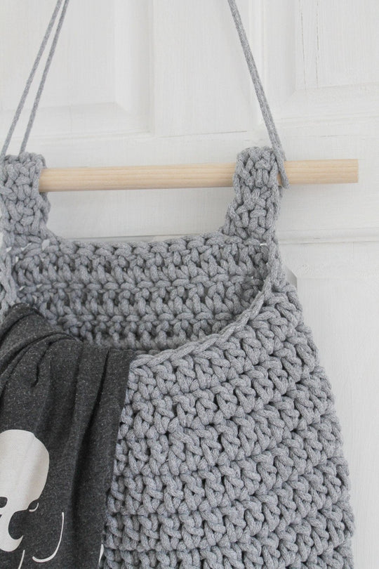 Crochet Hanging Basket | Dark Grey